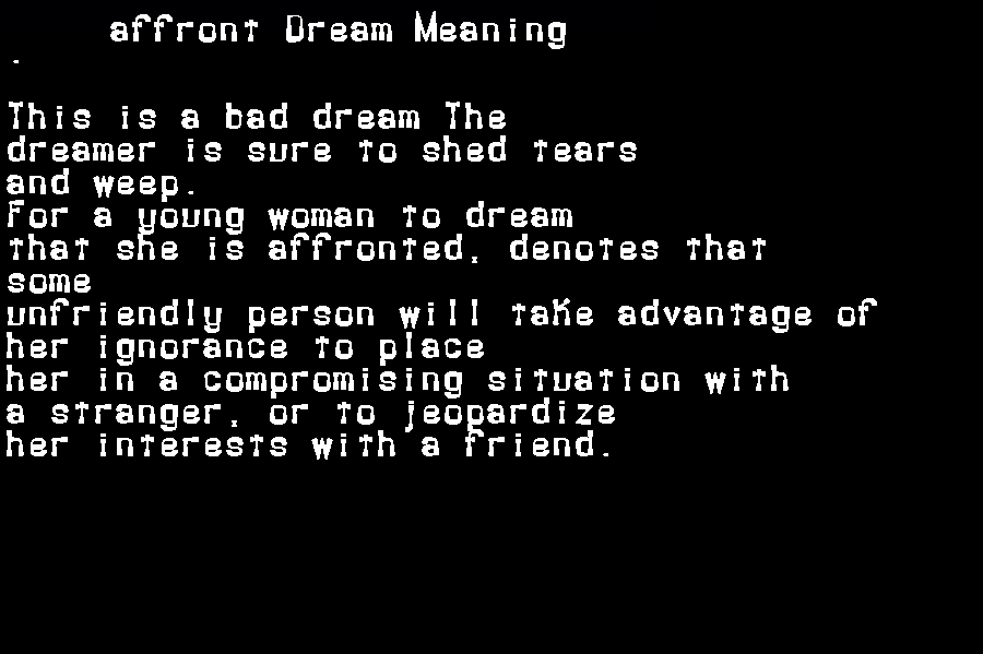  dream meanings affront