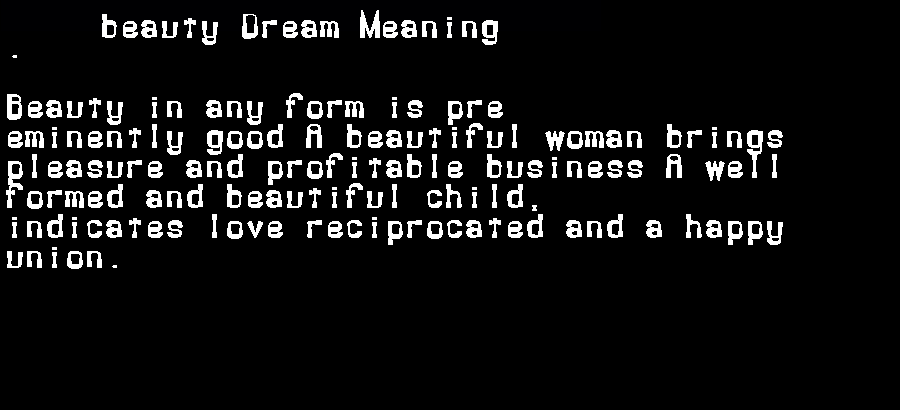  dream meanings beauty