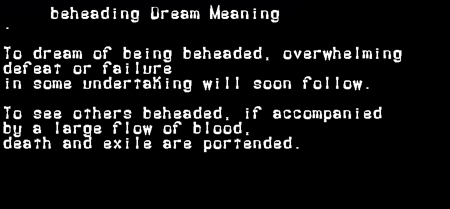  dream meanings beheading