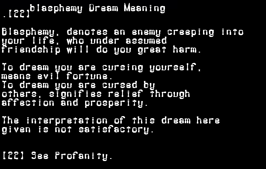  dream meanings blasphemy