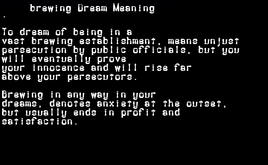  dream meanings brewing