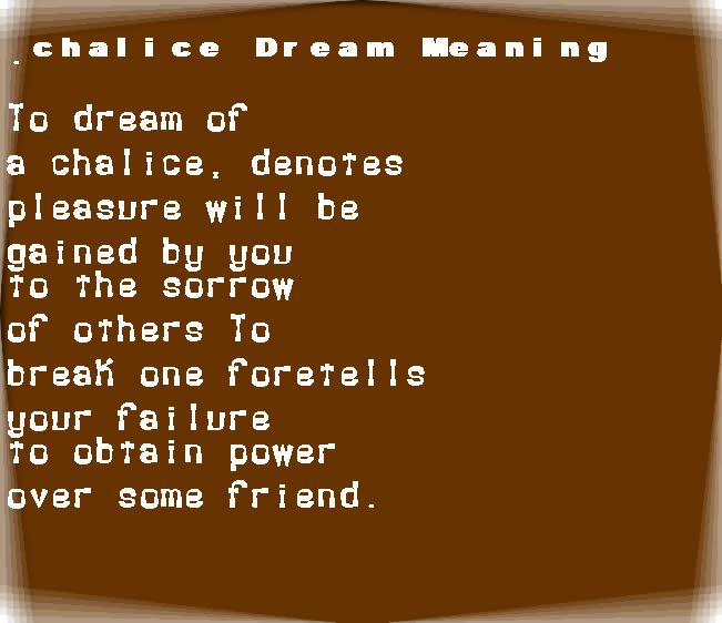  dream meanings chalice