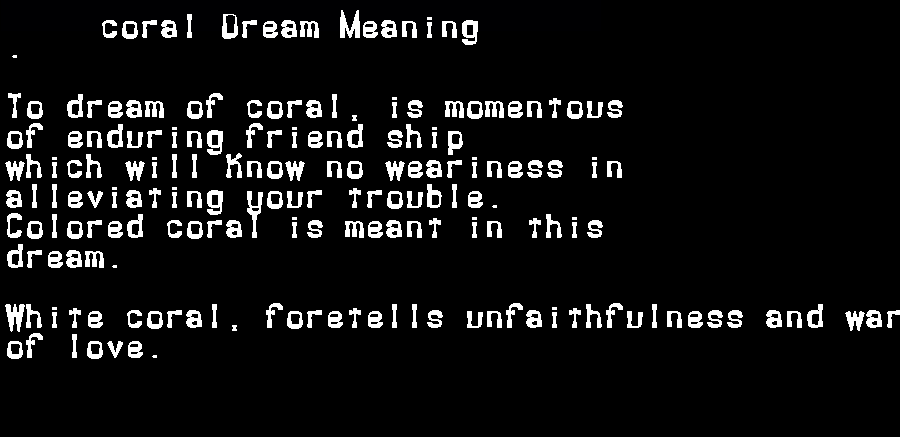  dream meanings coral