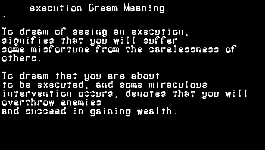  dream meanings execution