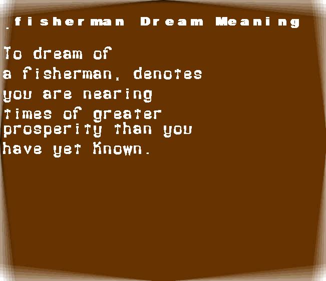  dream meanings fisherman