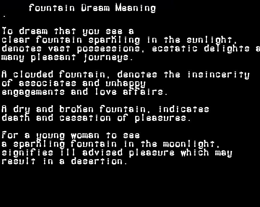  dream meanings fountain