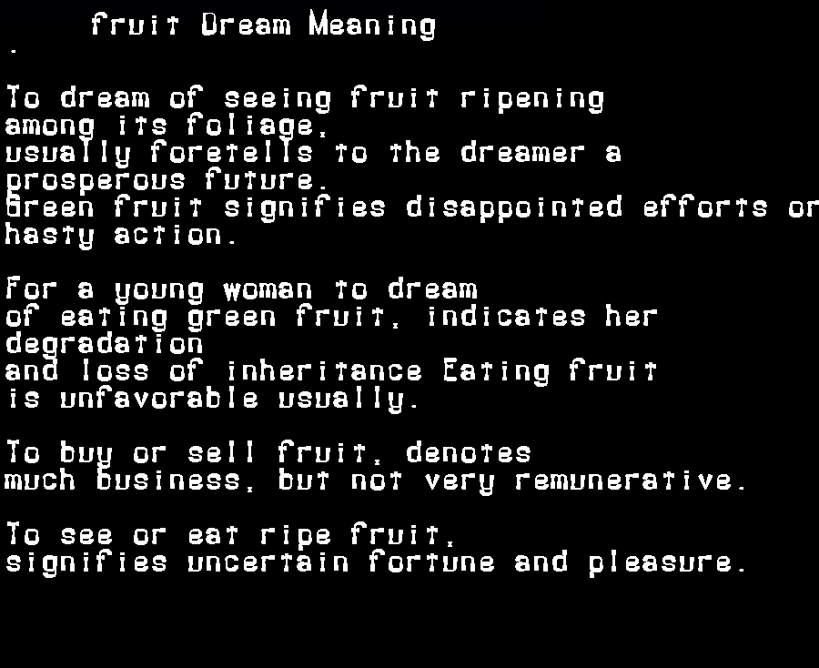  dream meanings fruit