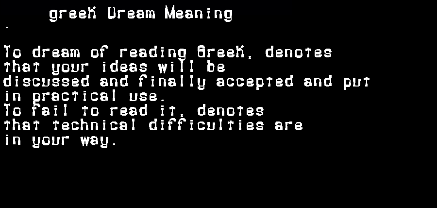  dream meanings greek