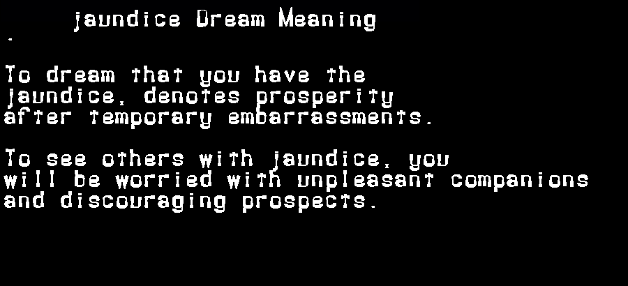  dream meanings jaundice