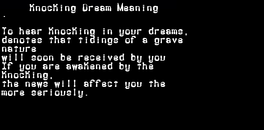  dream meanings knocking