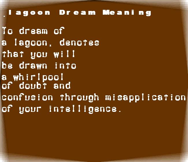  dream meanings lagoon