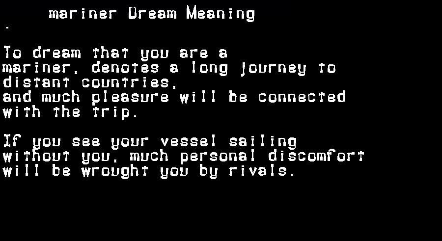  dream meanings mariner