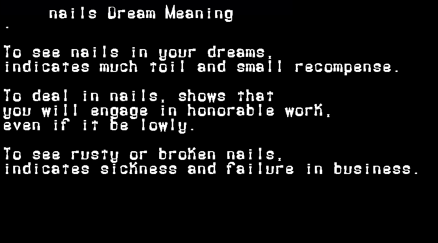  dream meanings nails