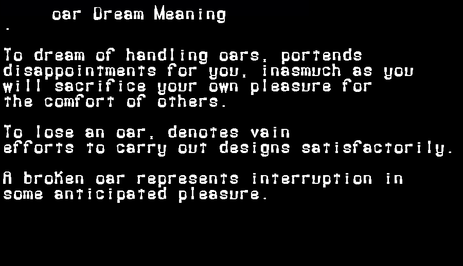  dream meanings oar