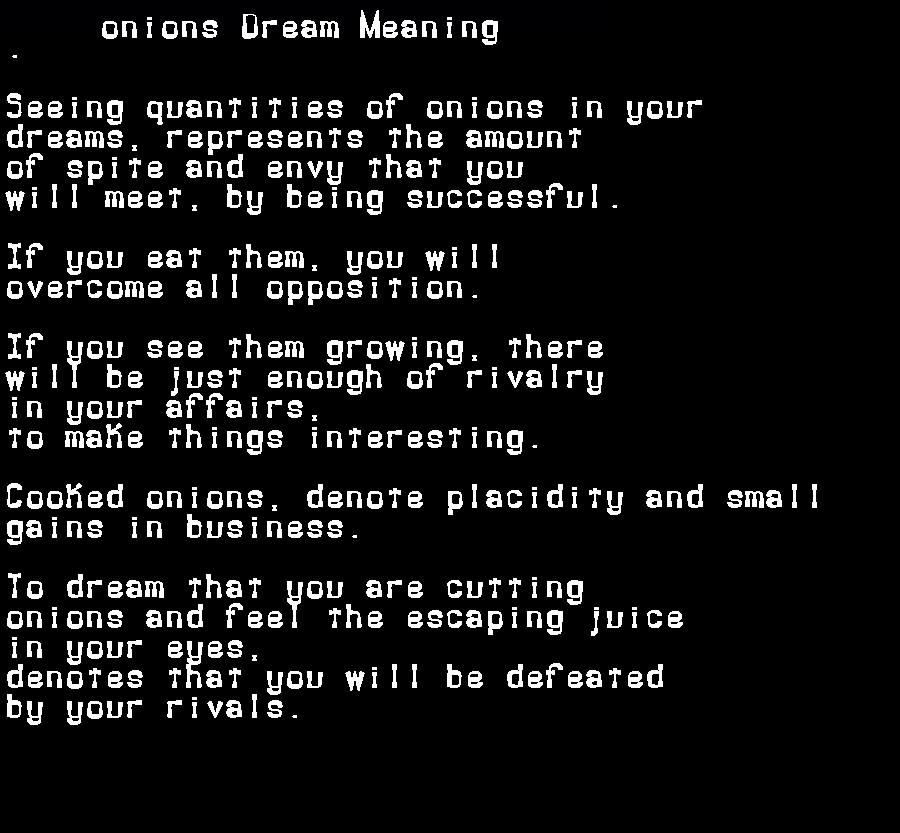  dream meanings onions