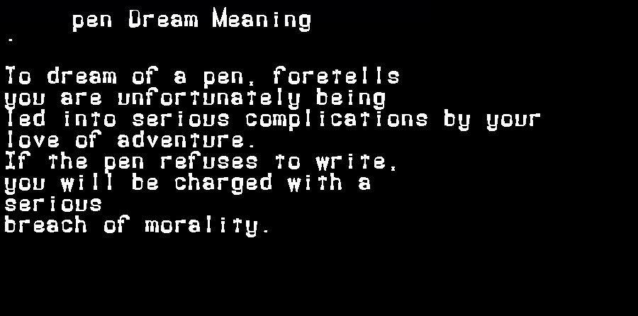  dream meanings pen