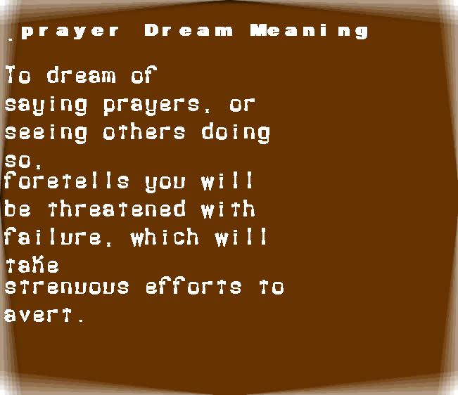  dream meanings prayer