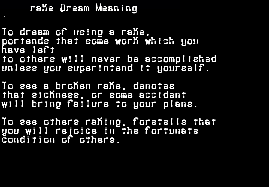  dream meanings rake