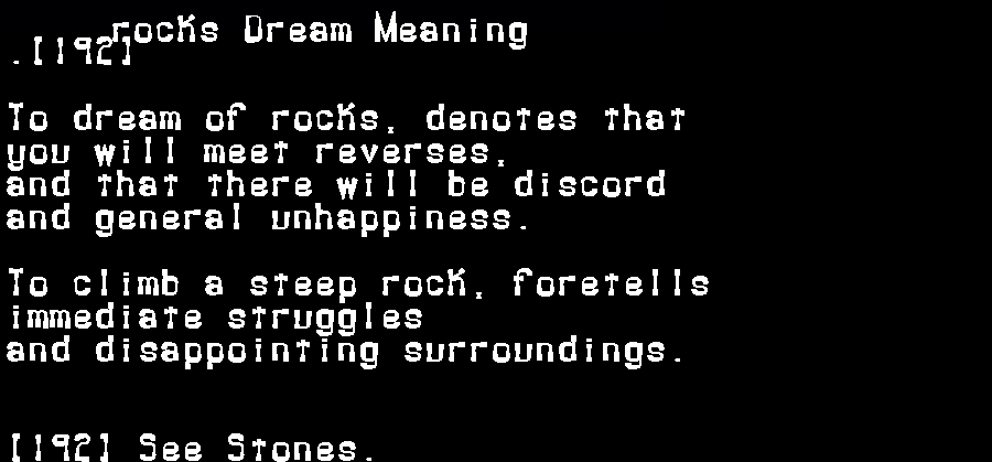  dream meanings rocks