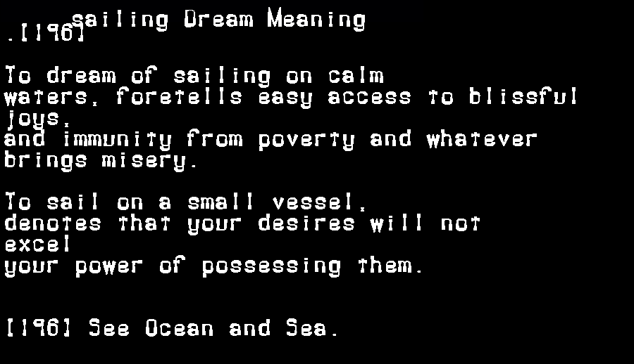  dream meanings sailing