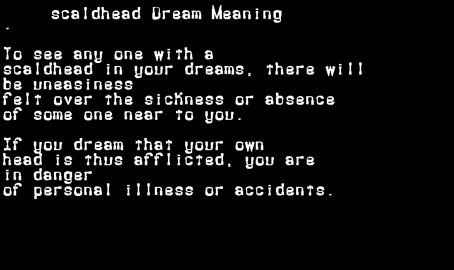  dream meanings scaldhead