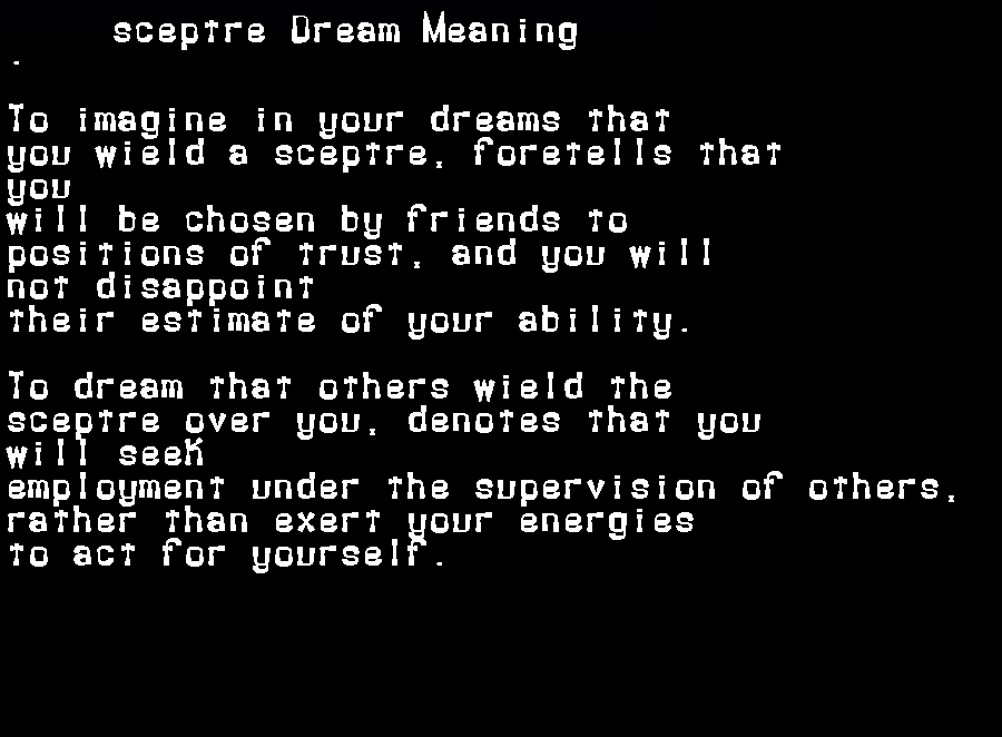  dream meanings sceptre