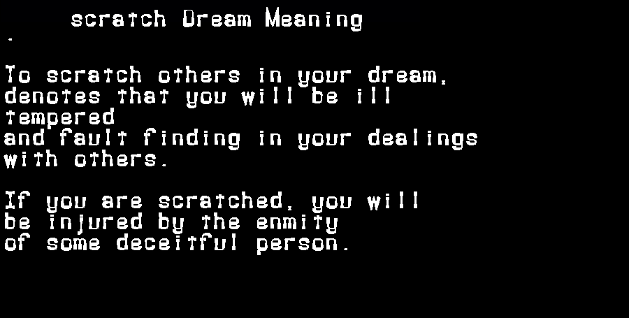  dream meanings scratch