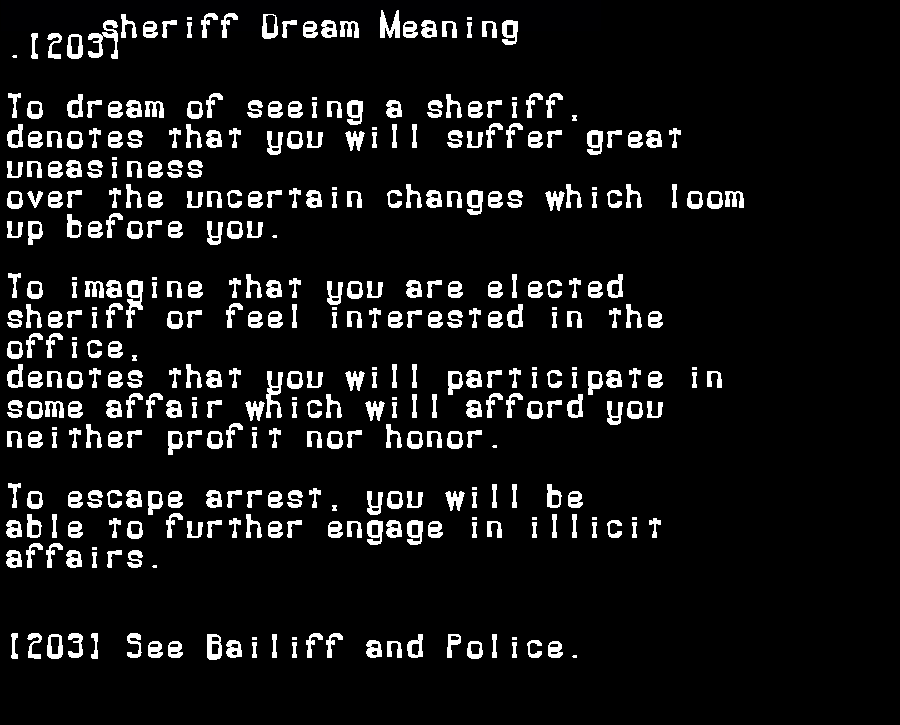  dream meanings sheriff