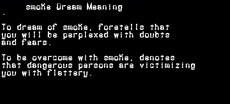  dream meanings smoke