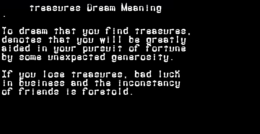  dream meanings treasures