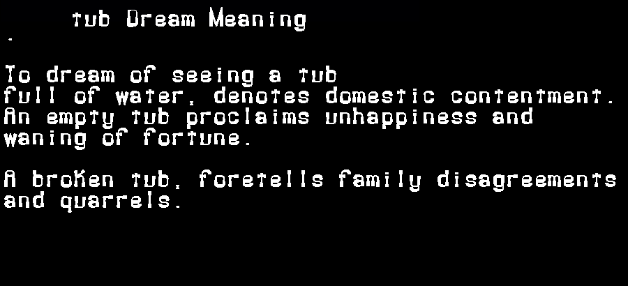  dream meanings tub